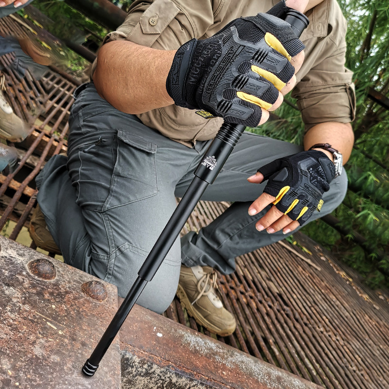 野人谷特勤迷你机械伸缩甩棍车载合法防身用品三节甩棍