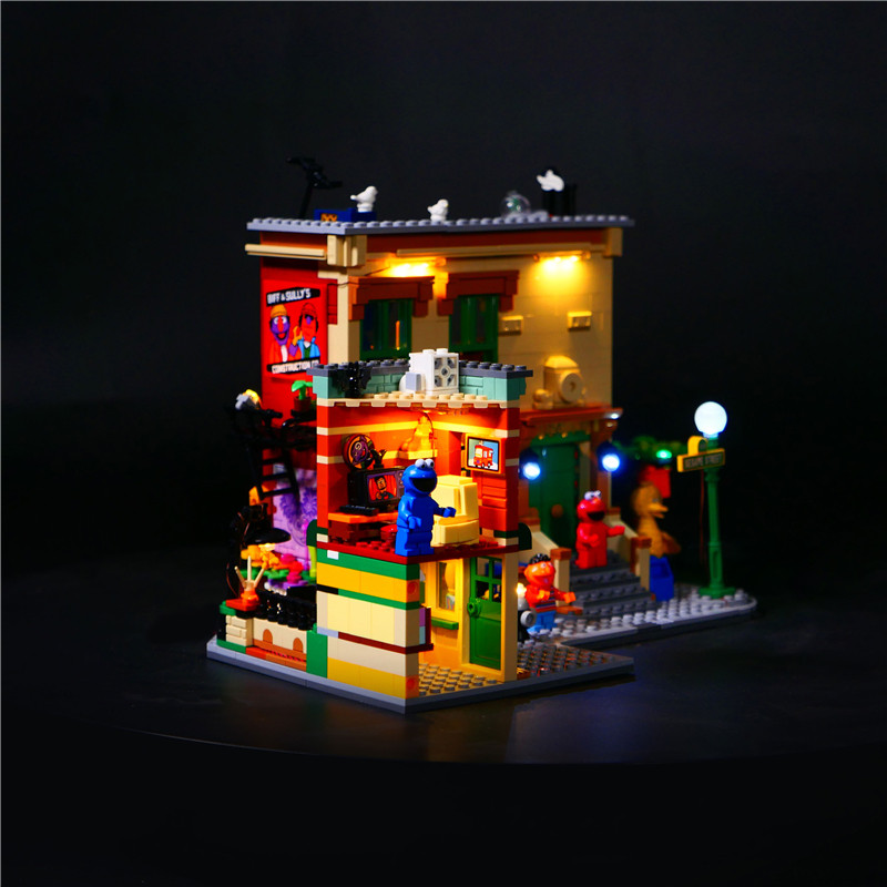适用乐高1022芝麻街ideas系列收藏礼物led遥控建构