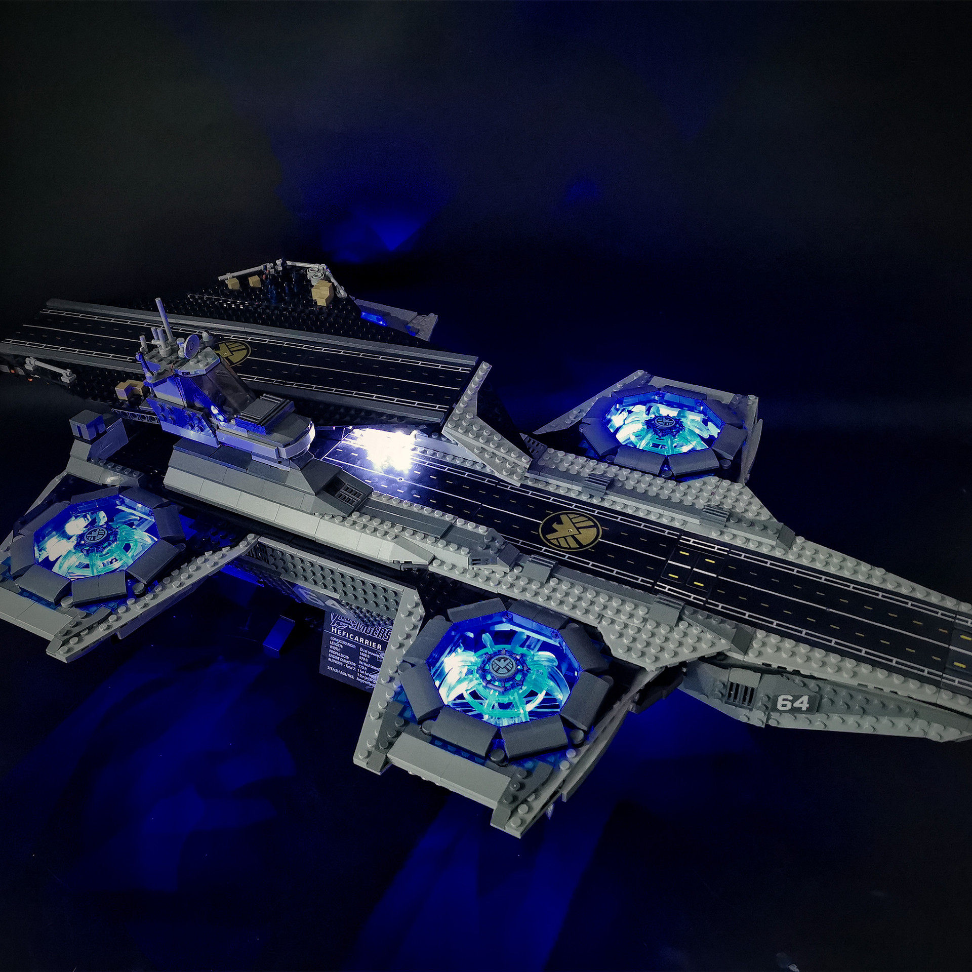 适用乐高积木76042神盾局航母led遥控发光配件塑料积木
