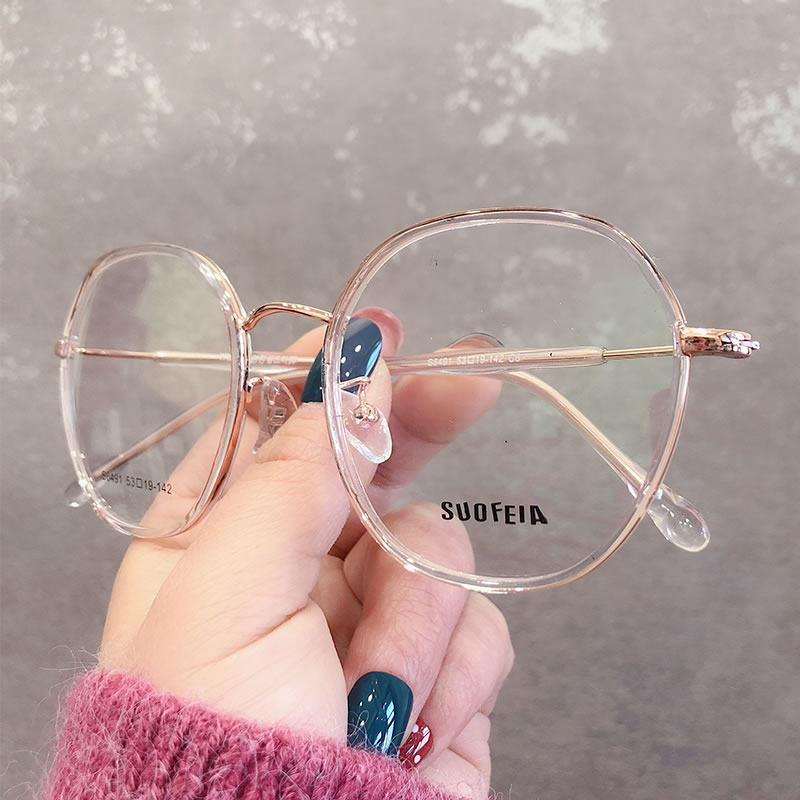 索菲亚suofeia小红ins风网红透明眼镜框女大圆脸定制成品光学镜