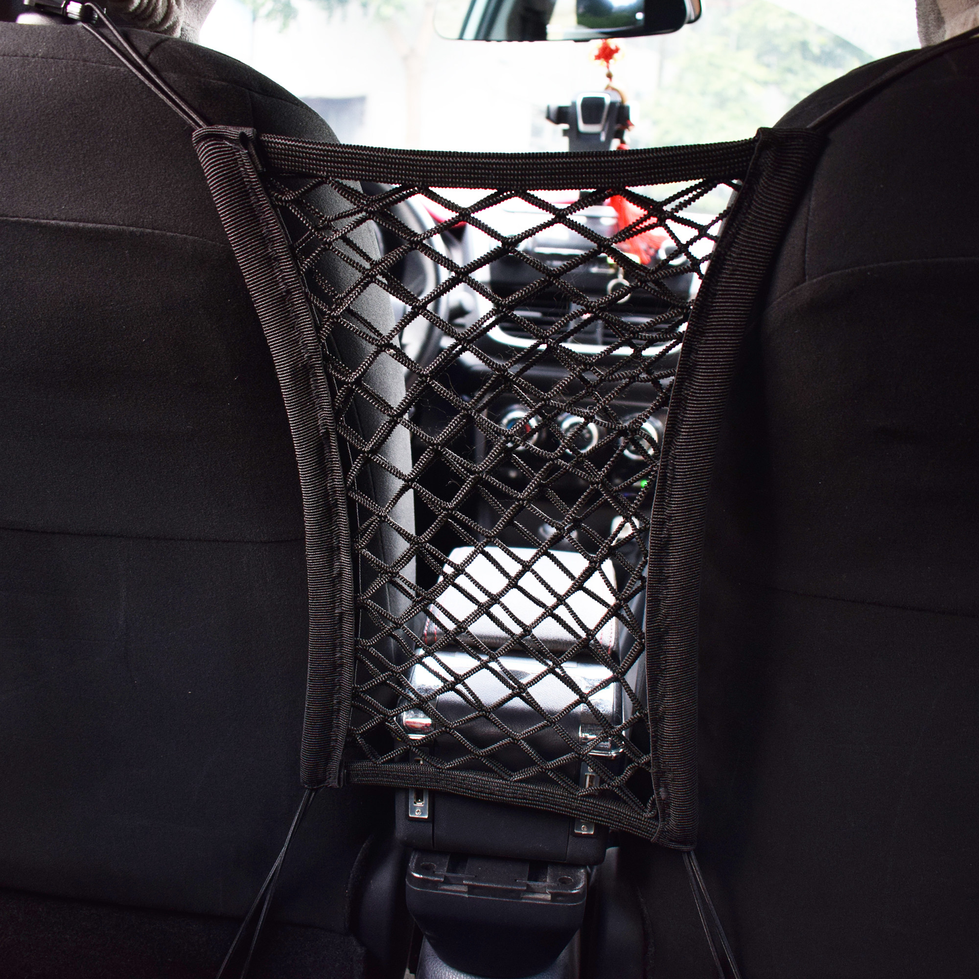 汽车网兜弹力网 车内座椅间储物网兜 车载后备箱网兜置物袋 车用