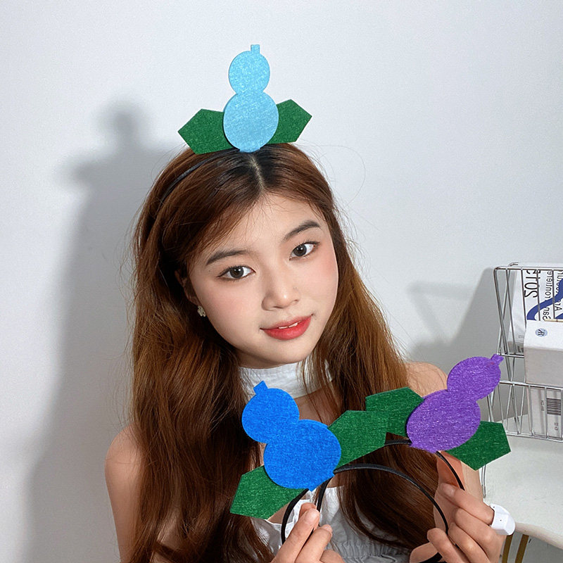 超萌卡通可爱cos葫芦娃头饰儿童表演搞怪发箍网红创意头箍发卡女