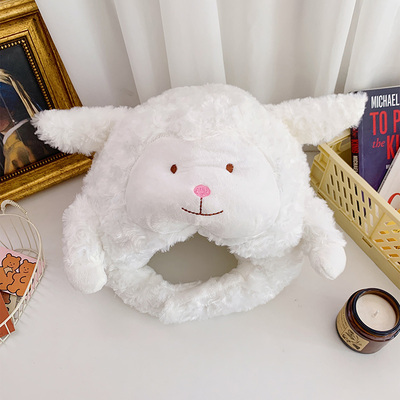 韩国ins少女心可爱搞怪绵羊头套帽子头饰品外出表演生日拍照道具