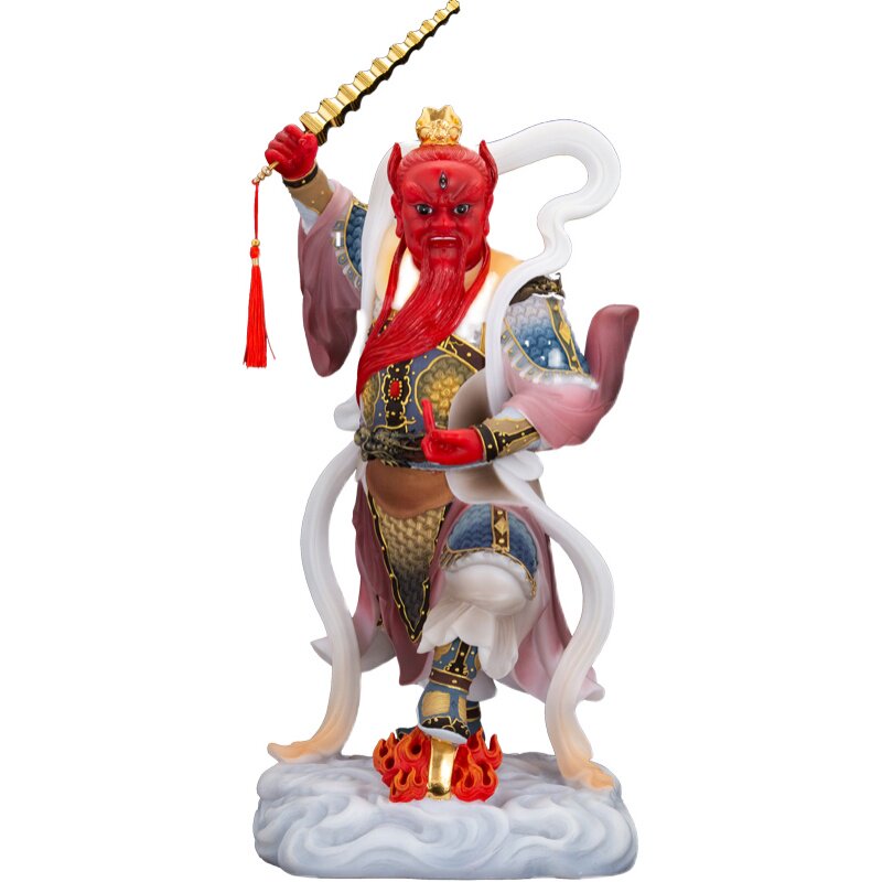 王灵官神像家用供奉汉白玉摆件降魔之神火神道教装饰摆件
