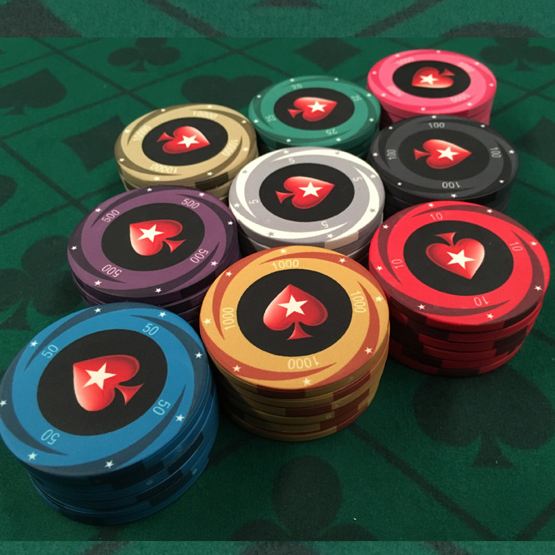 扑克筹码陶瓷德州桃心高档定制经典筹码