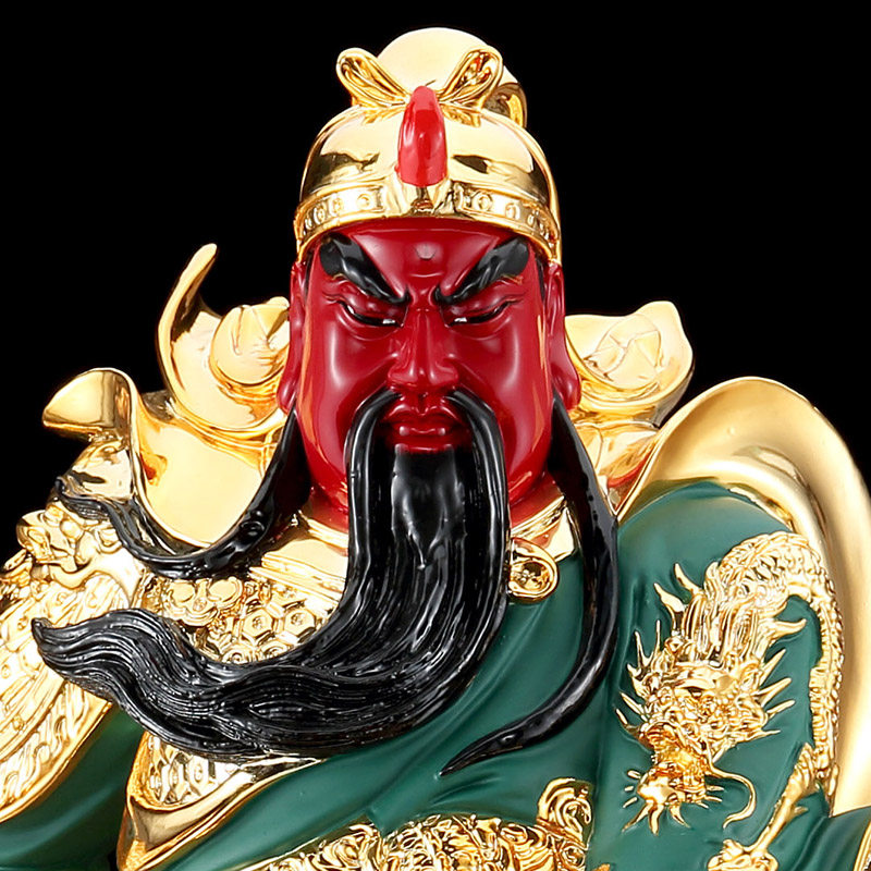 台湾纯铜鎏金关公供奉武财神公司招财二爷神像摆件