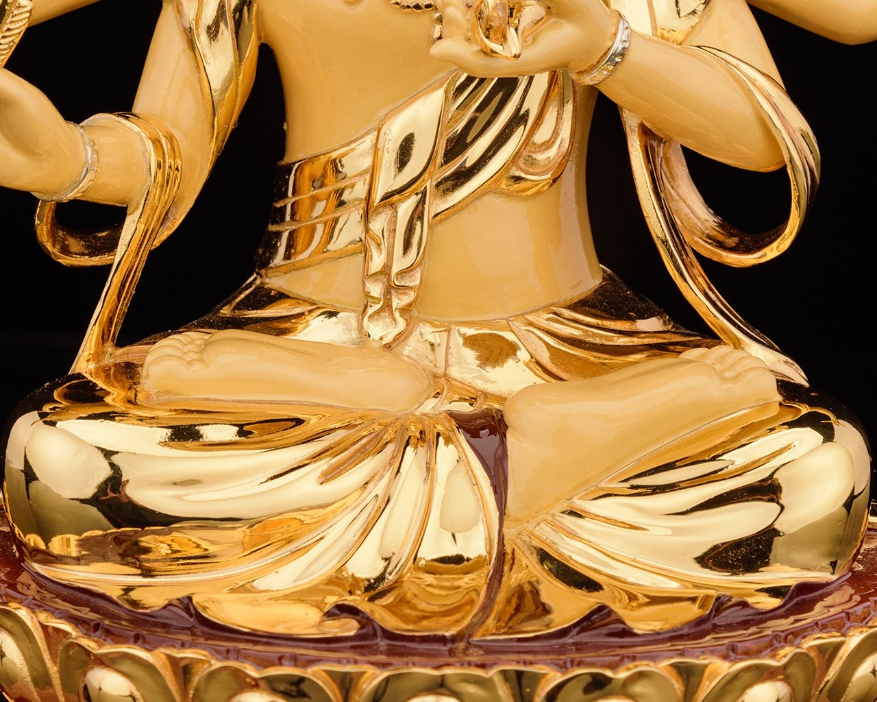 菩萨密宗台湾盛凡鎏金大智文殊铜像供奉藏传摆件