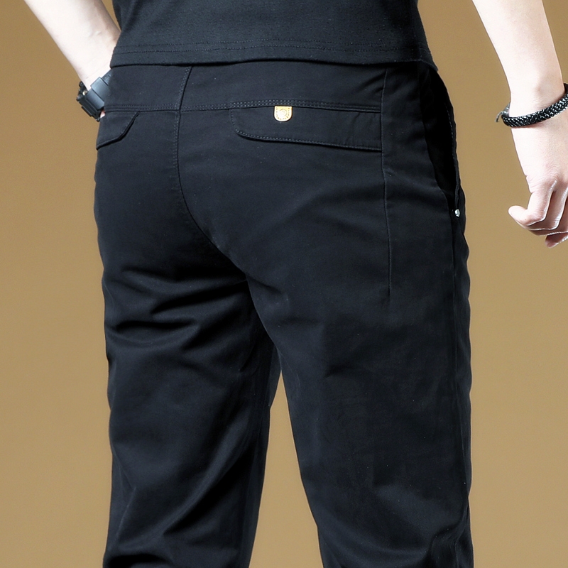 高端秋季休闲裤男士直筒纯棉弹力韩版潮流工作长裤子中腰西裤百搭