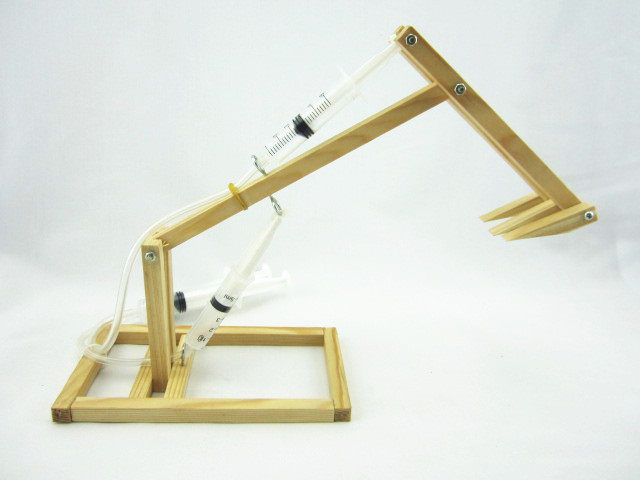 自制制气液压活塞挖掘机科技制作小发明diy科学实验科学实验