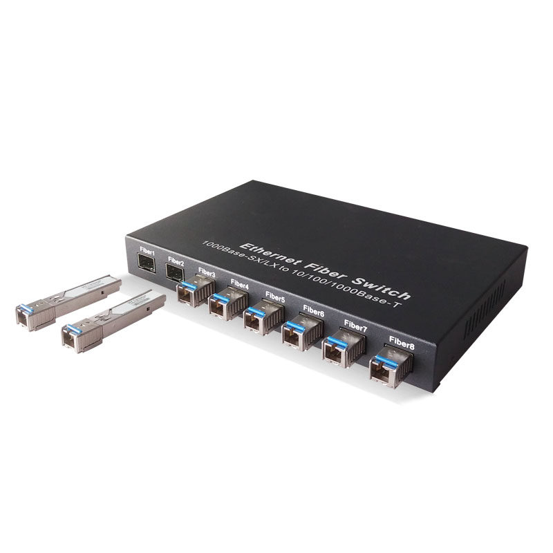ft 全千兆8光2电光纤交换机汇聚型8光口全光sc 8光1电光纤收发器