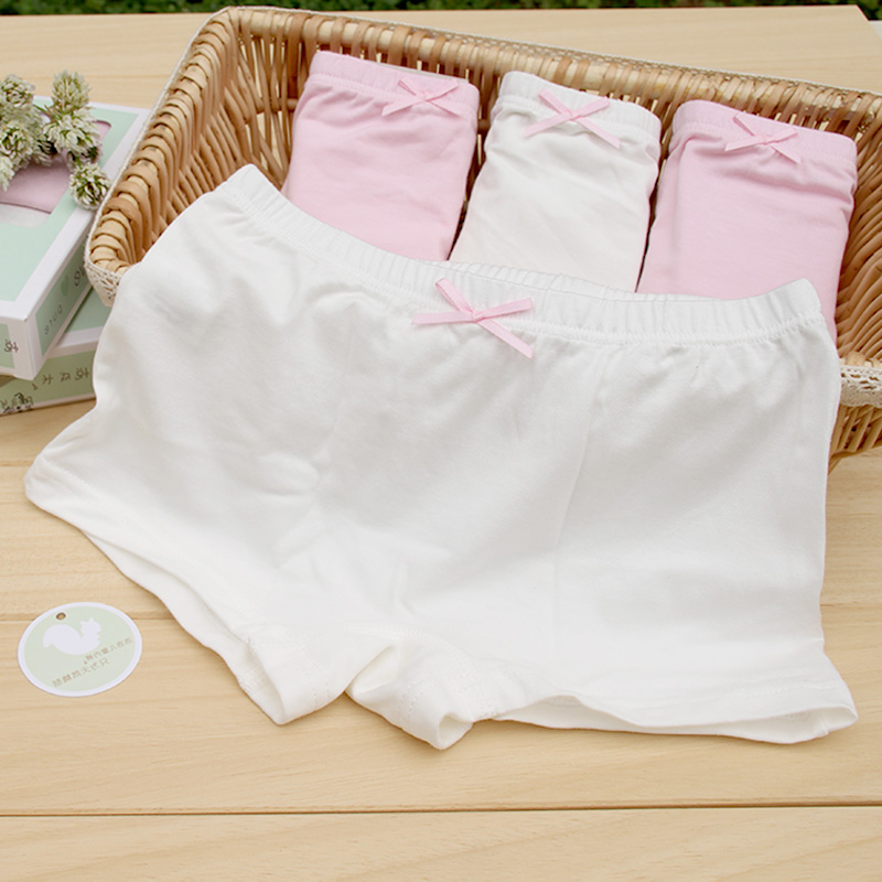 女童内裤平角莫代尔棉儿童安全裤学生女孩四角白色防走光打底短裤