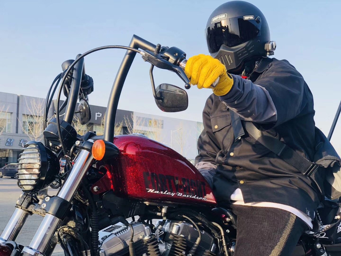 哈雷软尾司令街霸1200运动者改装变径14寸车把手把