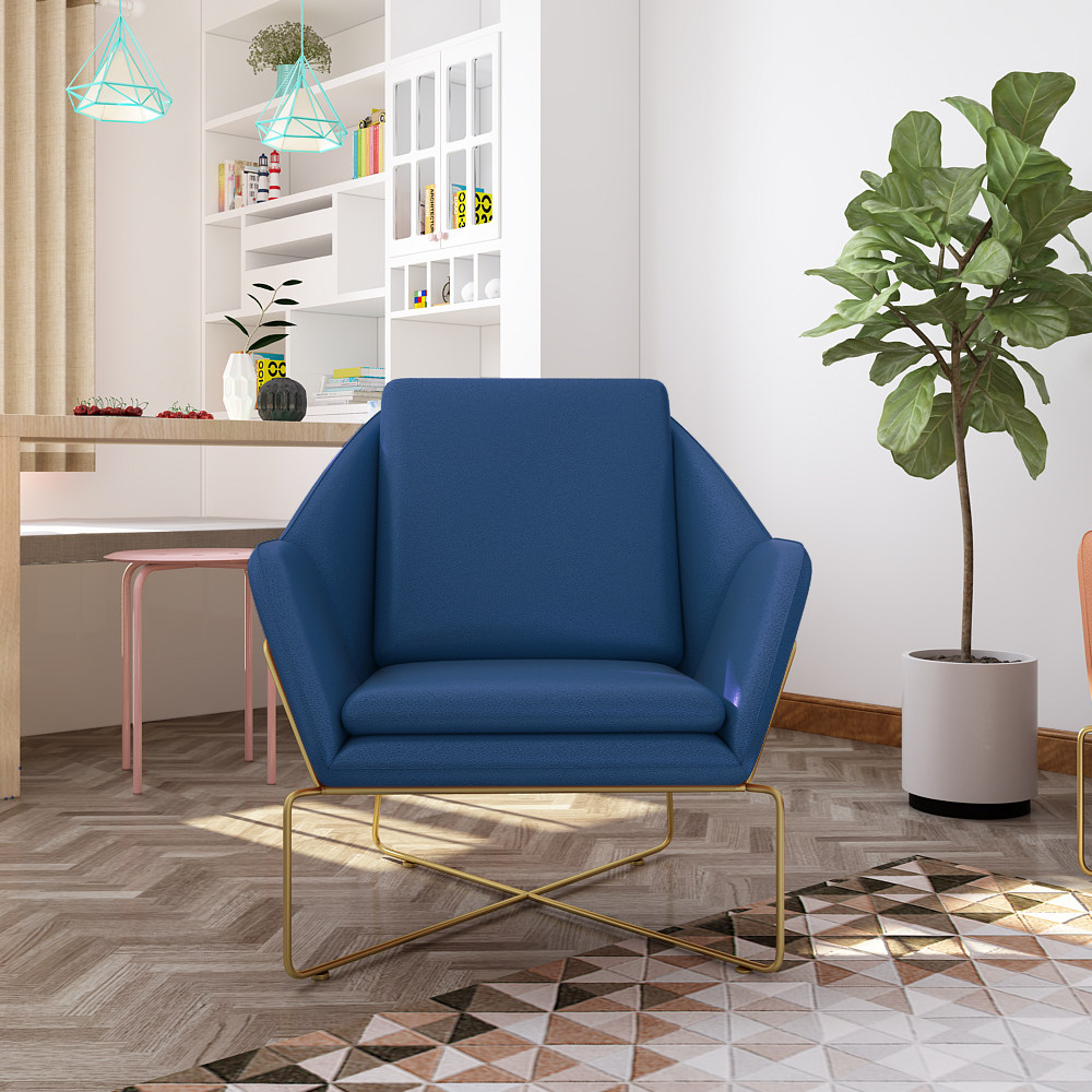 北欧铁艺沙发休闲单人时尚工作室咖啡厅现代简约设计师布艺沙发