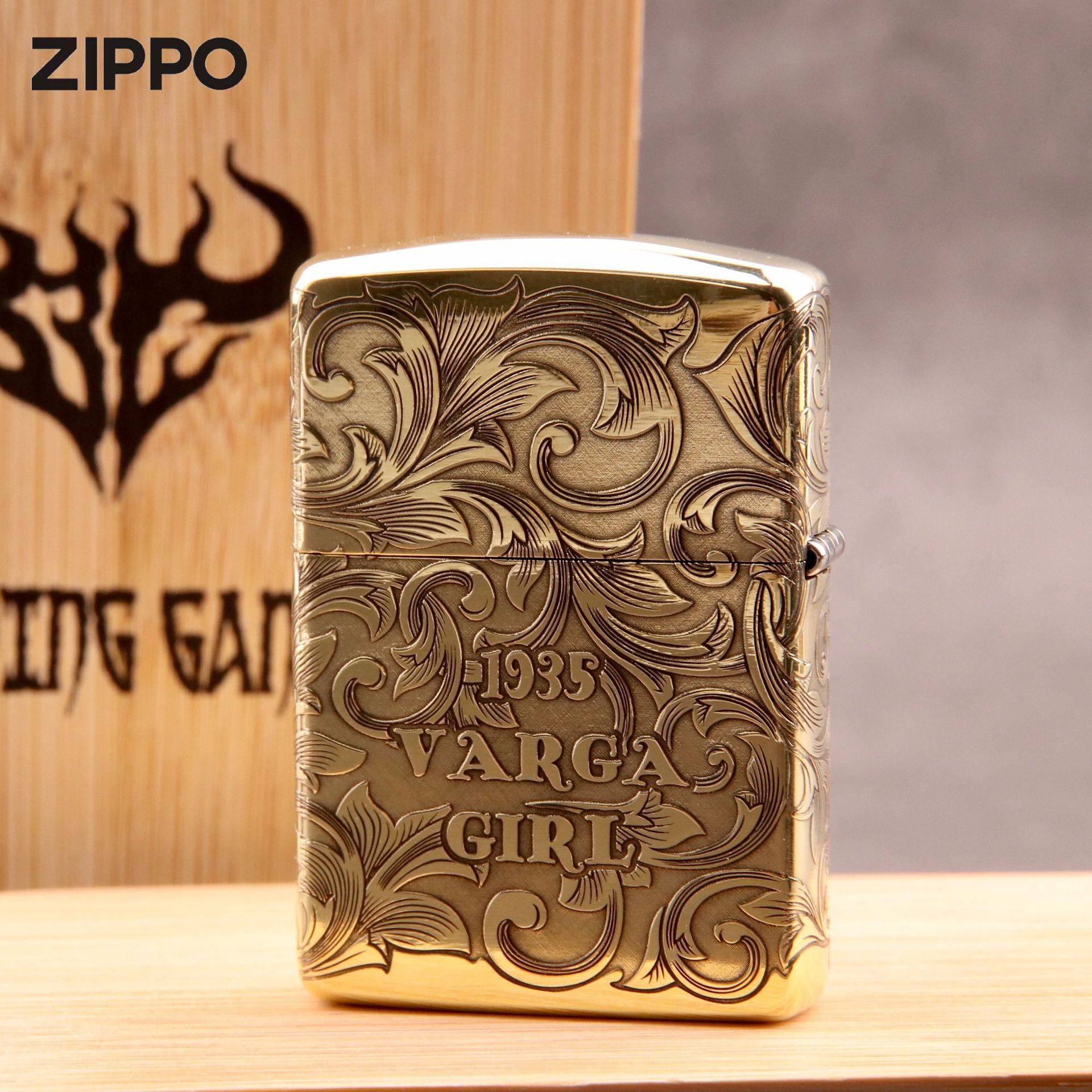 芝宝zippo打火机正版蚊版唐草风女盔甲精雕男友zippo