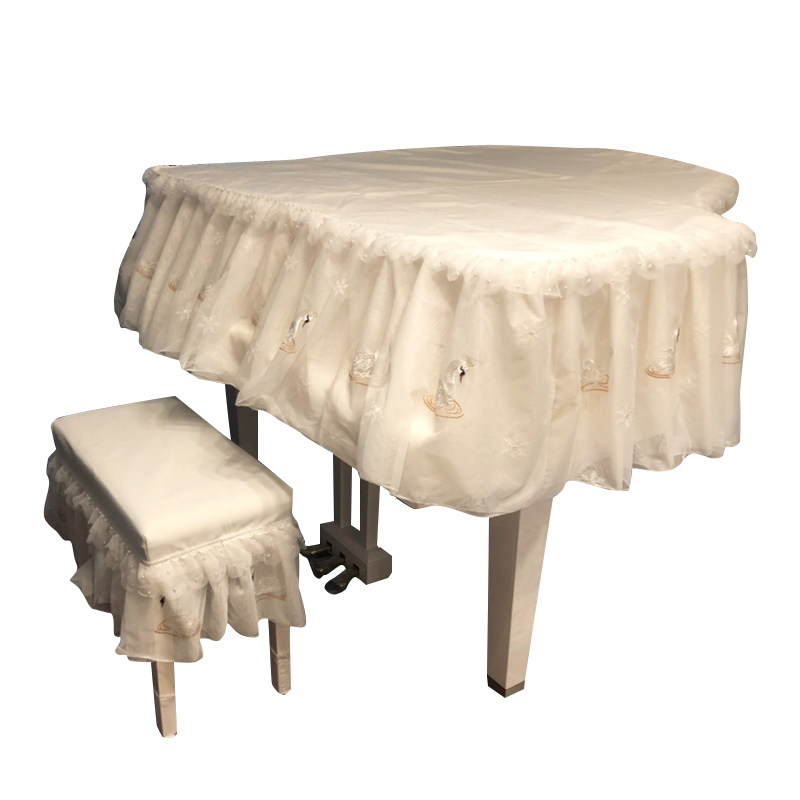 马小萌原创纯白白天鹅夹棉加厚双层蕾丝三角琴琴钢琴罩