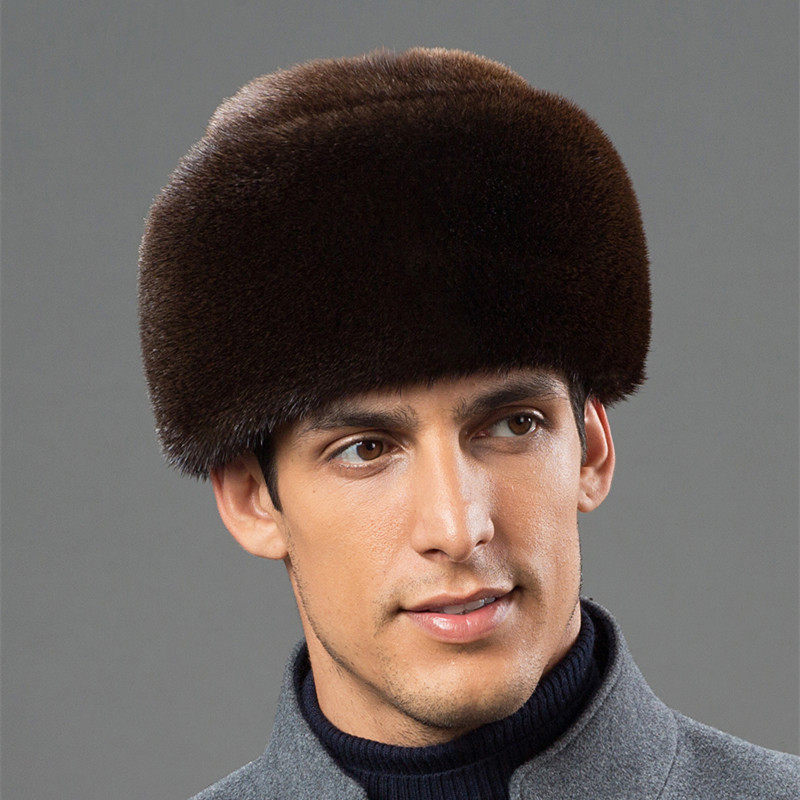 帽子晨瑶进口口水獭皮男冬天水貂皮保暖皮草帽子