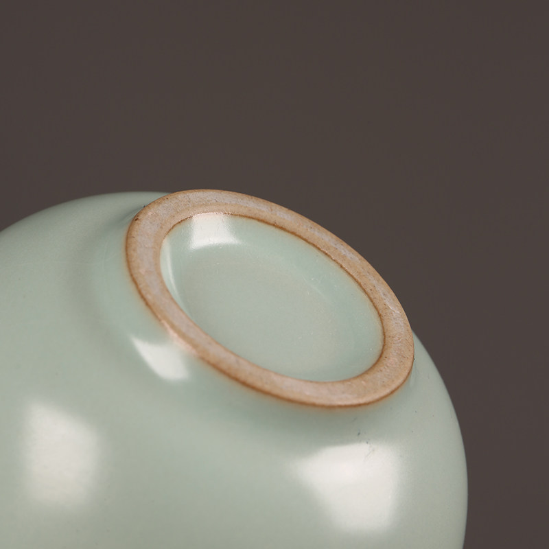 熹言汝窑开片盖碗陶瓷茶杯茶具盖杯复古三才茶杯