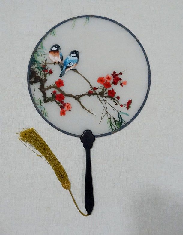 刺绣特价苏绣双面手工团扇扇子成品苏州中国苏绣