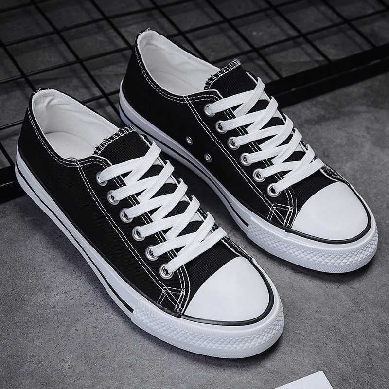 帆布鞋男低帮韩版潮流学生布鞋春季休闲男生板鞋百搭情侣小白鞋子