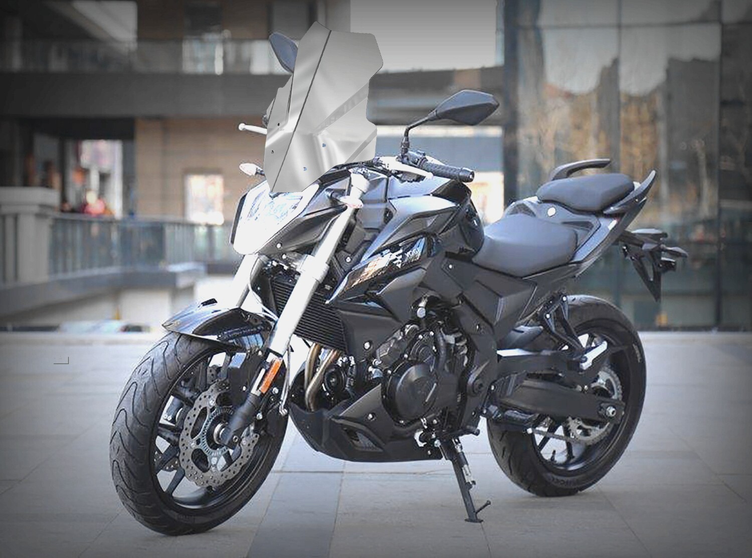 挡风玻璃适用于lx无极500r改装挡风板进口材质摩托车前挡风