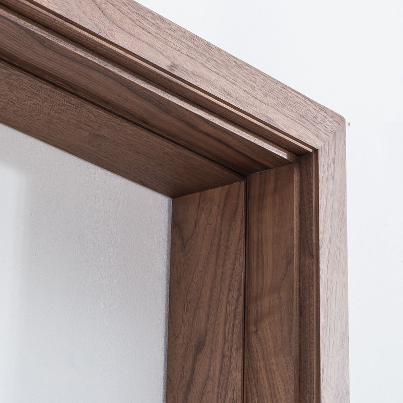 定制胡桃全屋定制实木门套线胡桃木踢脚哑口同字门套线