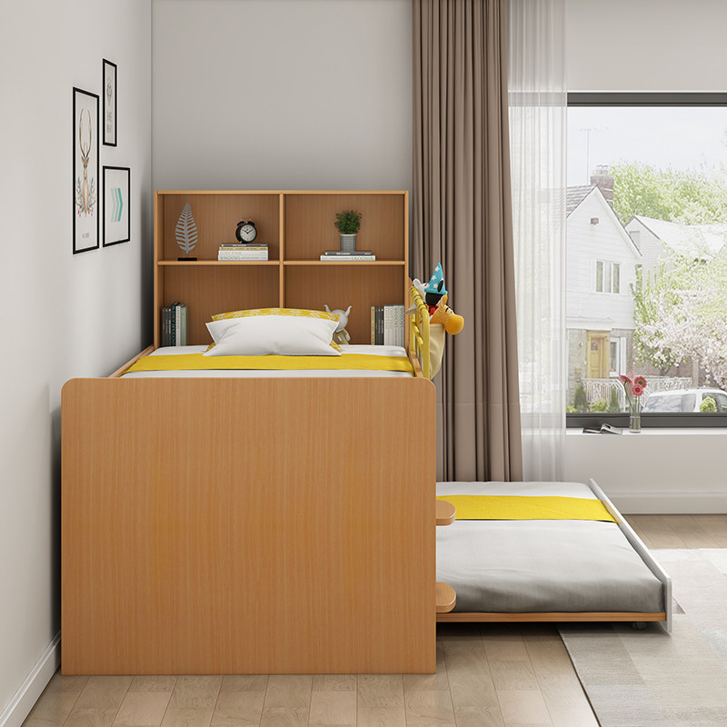 安兰图儿童半高床储物衣柜床多功能床柜一体组合床儿童床带拖床