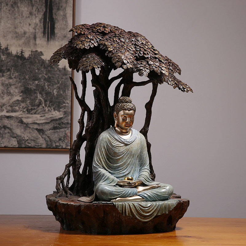 鹿野苑悟道纯铜铜彩释迦牟尼大日如来如来佛佛祖佛像摆件