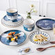 Ceramic rice bowl dinner plate soup bowl chopsticks simple Nordic ins style creative 2/4/6 people light luxury dishes spoon tableware set Ceramic rice bowl dinner plate soup bowl chopsticks simple Nordic ins style creative 2/4/6 people light luxury dishes spoon tableware set