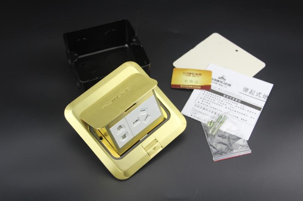 地板捷鹰电器正品地插五孔弹起插座地插