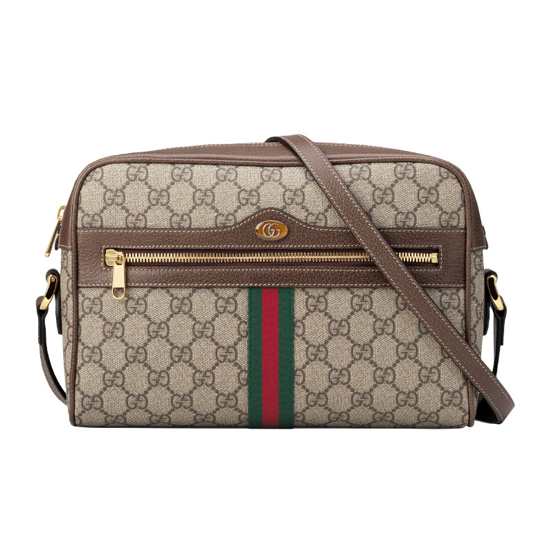 正品gucci酷奇女士单肩斜挎包古驰印花织带装饰女士包袋