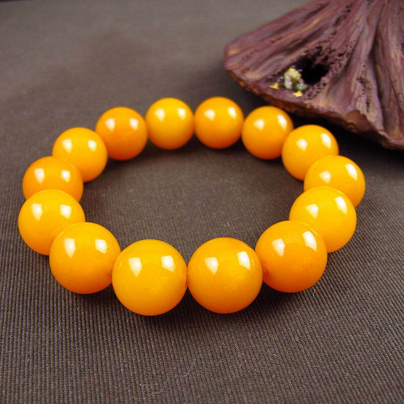 相石蜜蜡16mm男士手链黄玉颜色手串男手链