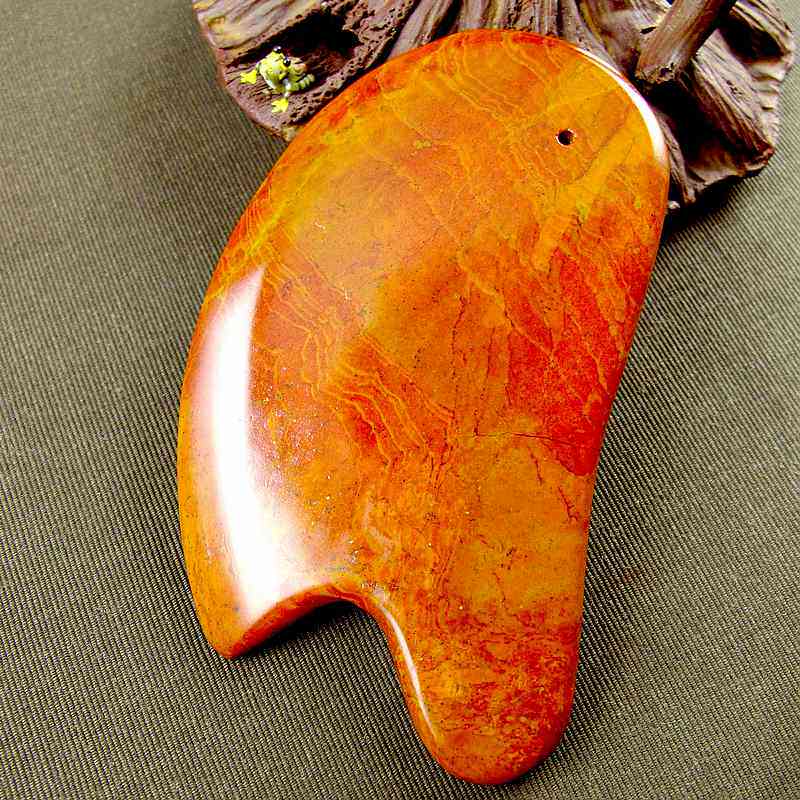 相石缘天然玄黄泗滨砭石刮痧男女泗水砭石按摩器父母摆件