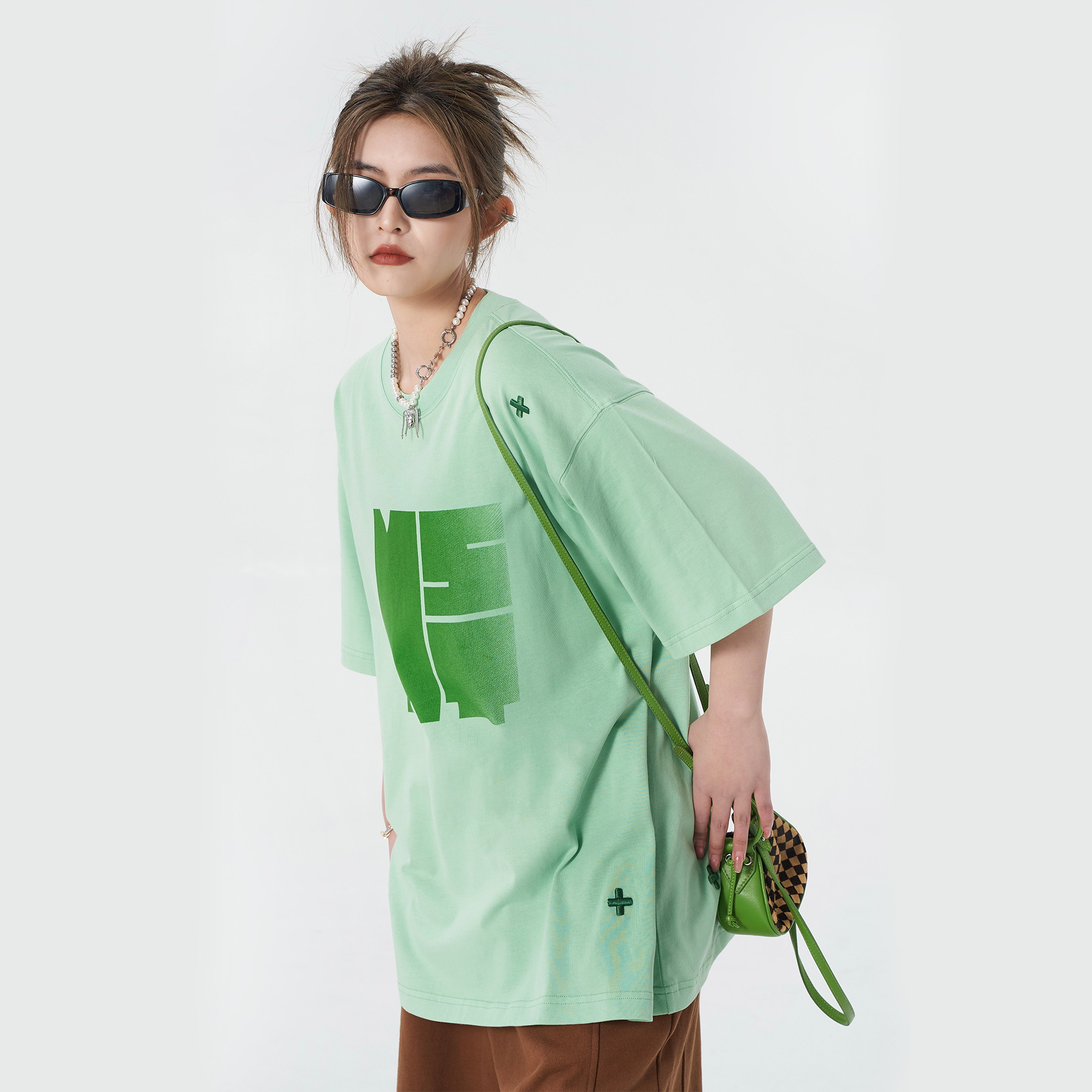 NSTNEW START幻影图形十字架刺绣基础情侣国潮夏季无性别短袖t恤