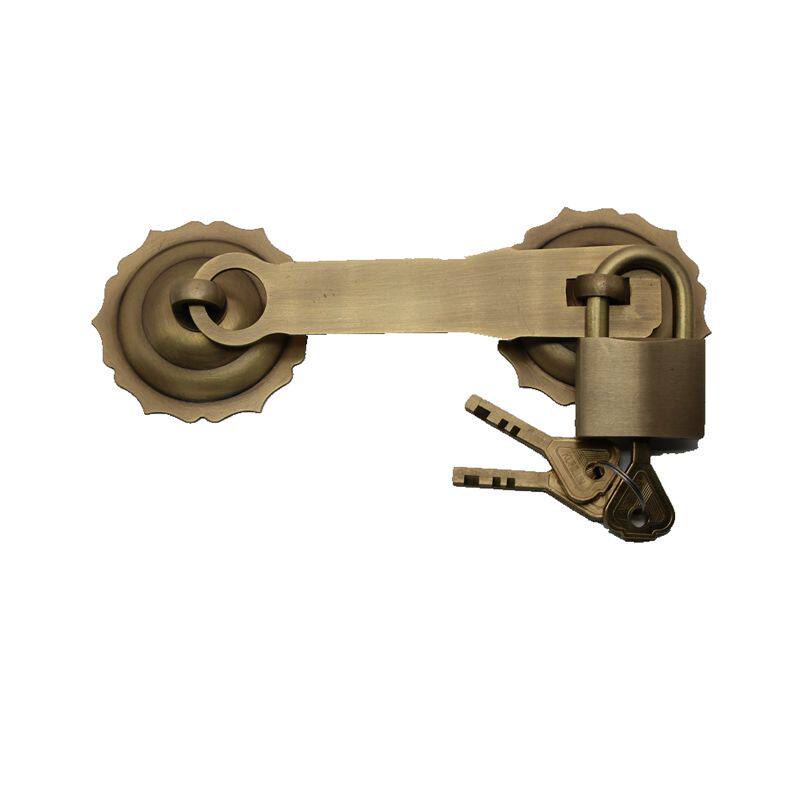 老式仿古大门门门锁扣纯铜搭扣挂锁全铜加厚挂锁