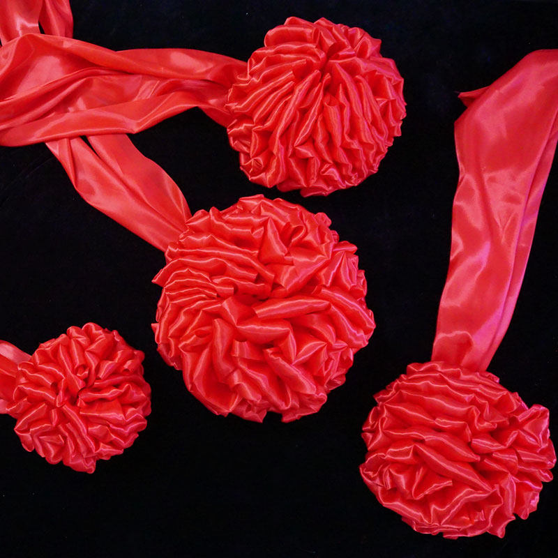 大红花花球现货大红婚车新车交车红绸绸布绸缎海绵垫