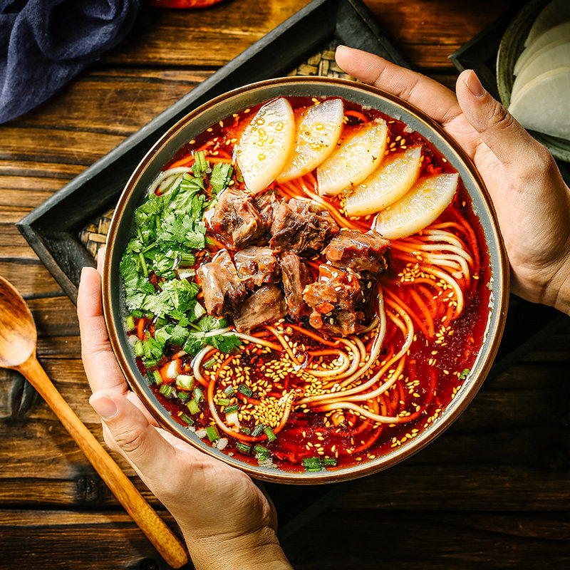 陇萃堂兰州牛肉拉面酸辣牛肉面4袋装甘肃特产香辣速食方便牛肉面