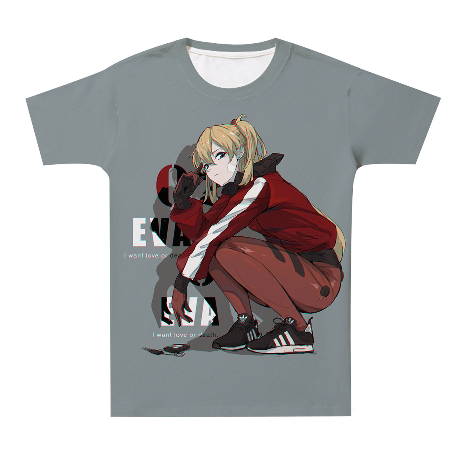原创eva周边短袖衣服新世纪福音战士凌波丽明日t恤