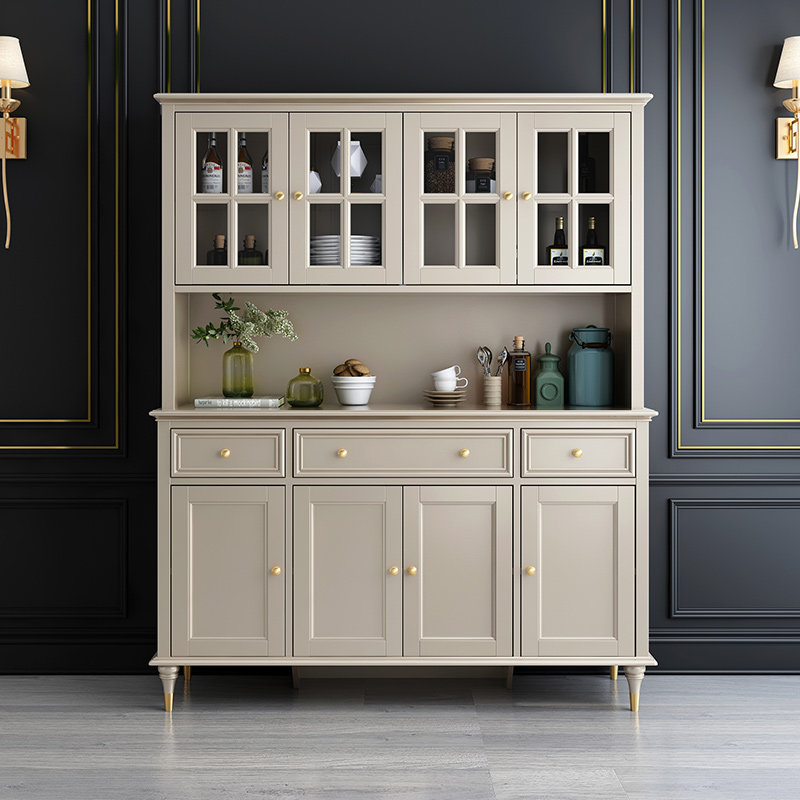 轻奢餐边柜实木家用卧室美式玄关客厅柜子靠墙餐边柜