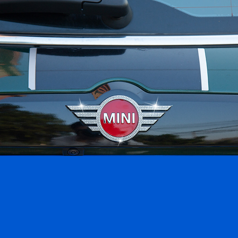 宝马minionecoopercountryman镶钻前标水钻车标改装汽车车标