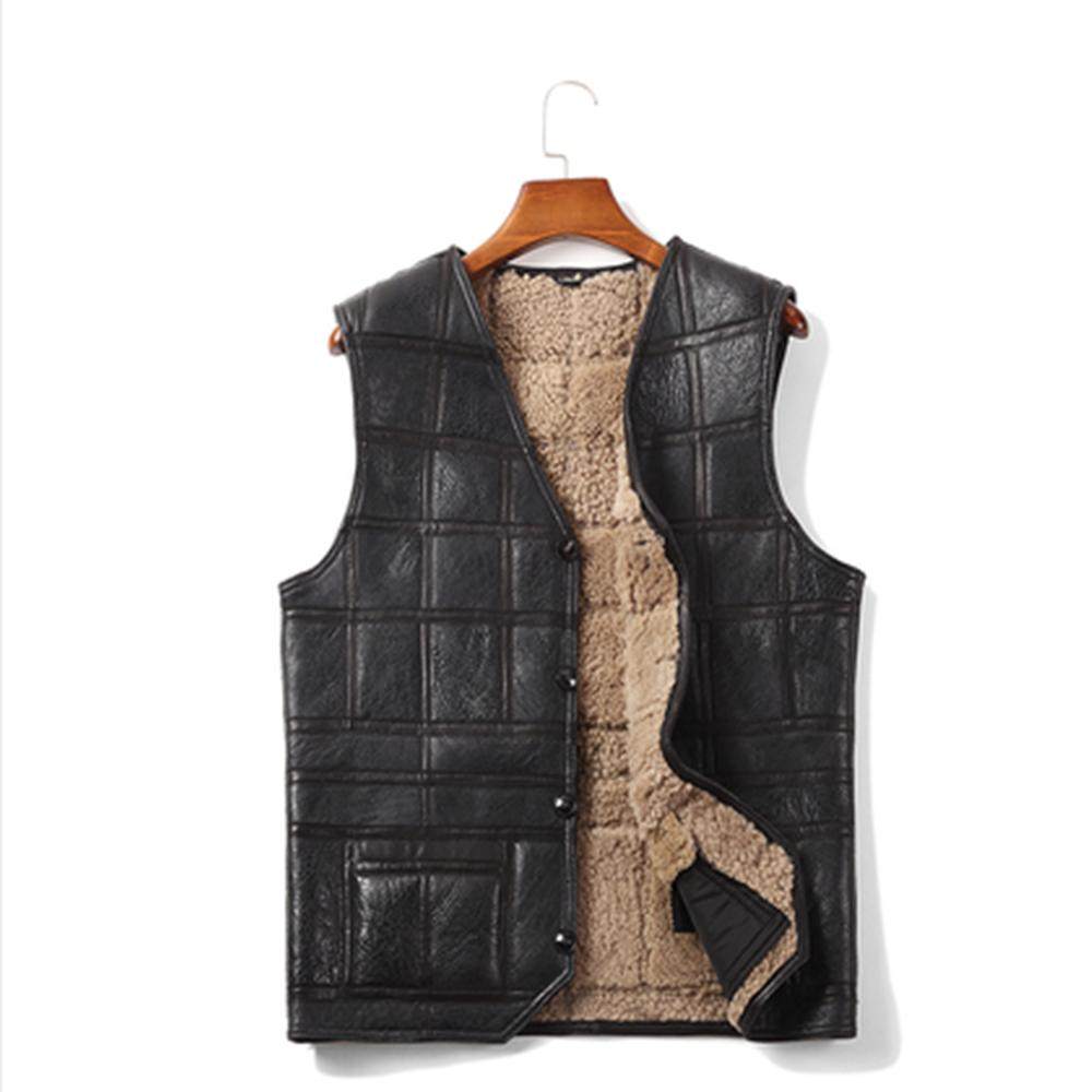 马甲铄金羊毛坎肩原生态皮毛一体秋冬绵羊羊皮背心