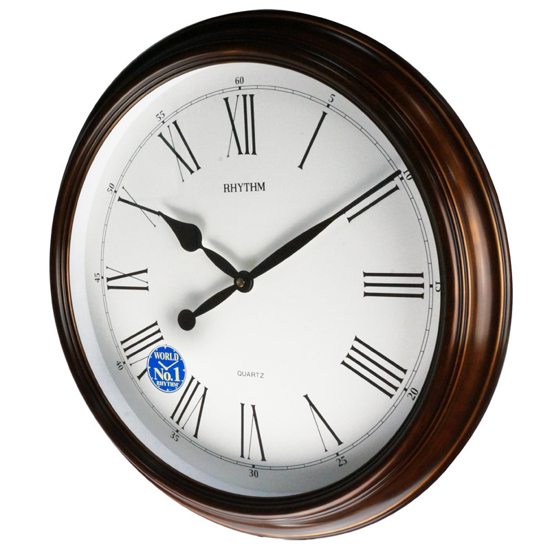 丽声rhythm复古居家居家客客厅办公室圆盘挂钟cmg736nr35挂钟