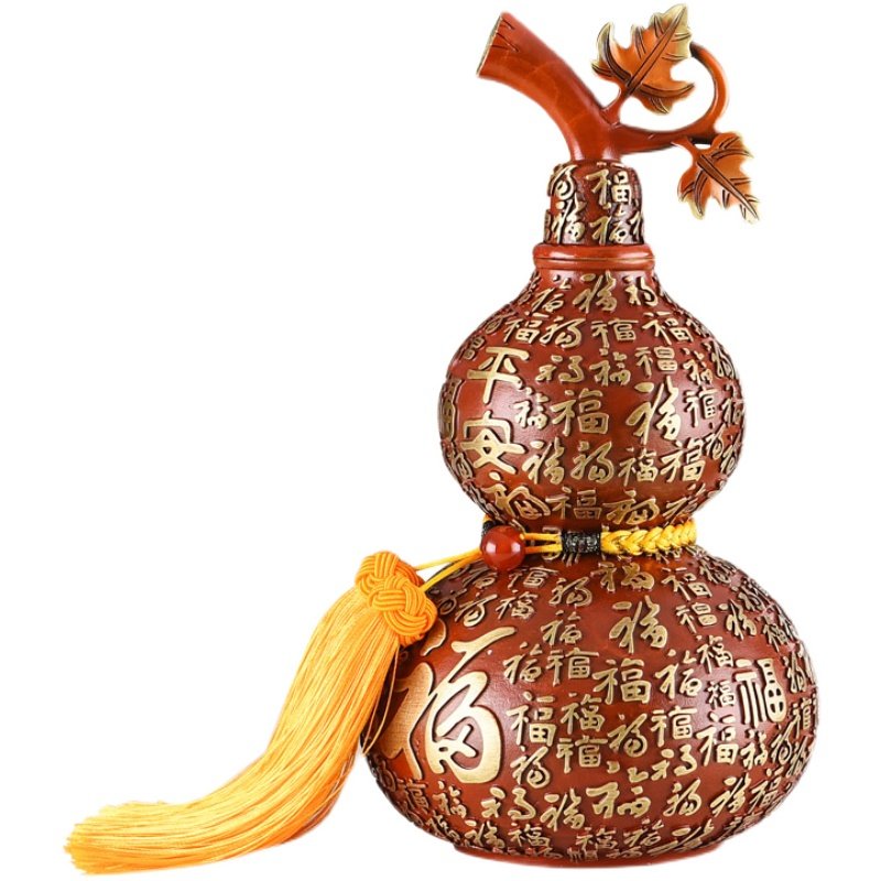 黄铜招财百福葫芦摆件家居客厅玄关装饰品摆设摆件