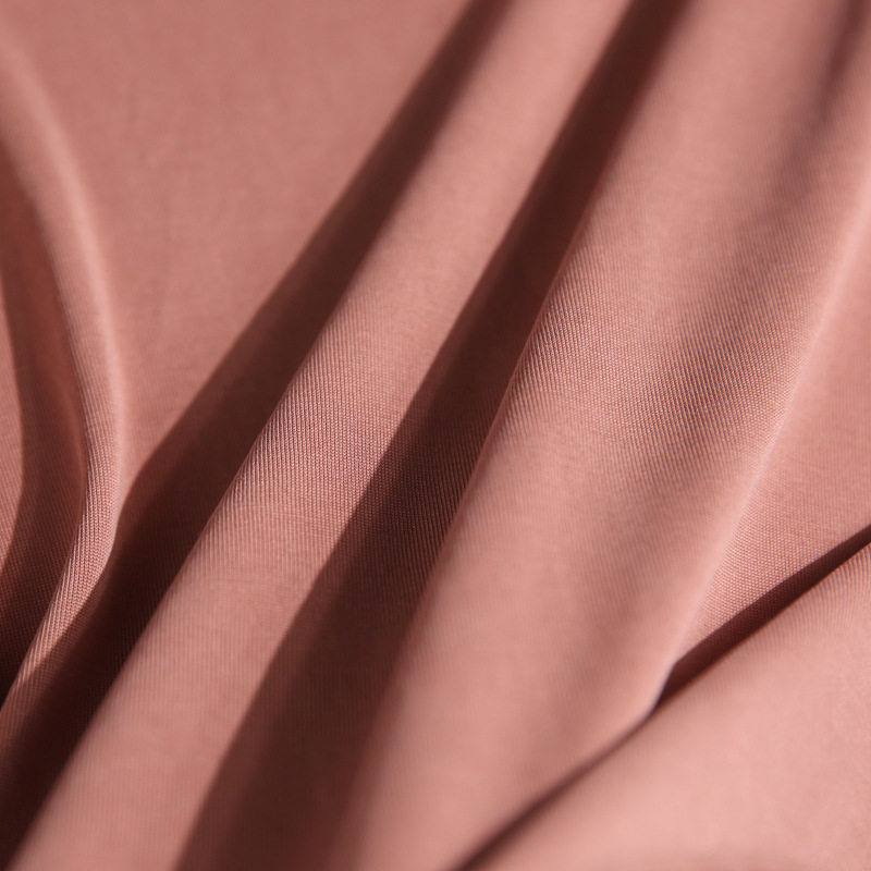 秦夫人焦糖色色t恤短袖u领2020夏季莫代尔绵莫兰迪色系女装上衣