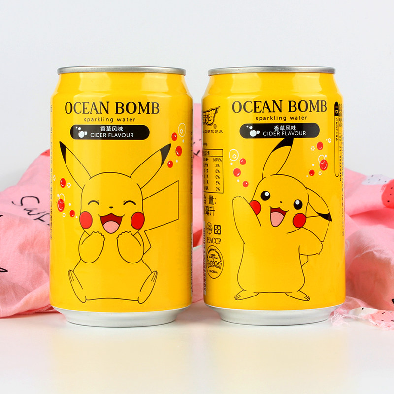 台湾精灵宝可梦oceanbomb神奇宝贝香草碳酸汽水皮卡丘碳酸饮料