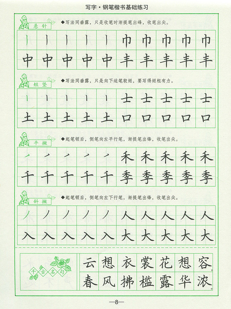 成人初高中大学生硬笔字帖临摹硬笔书法 钢笔练字透明临摹纸 常用字