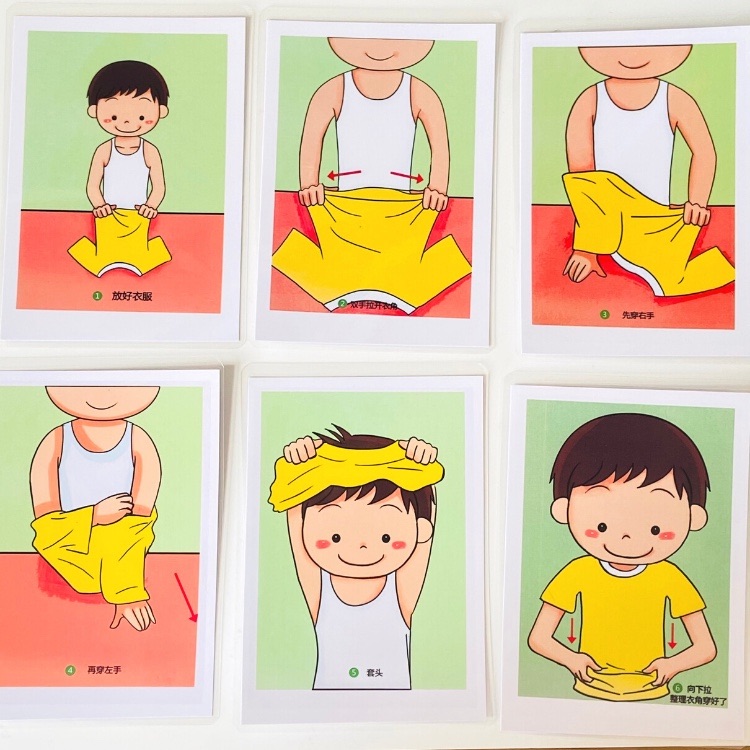 自理分步提示视觉训练卡片自闭症儿童生活步骤早教闪卡