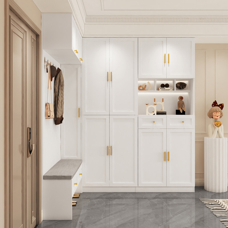 转角欧式鞋柜玄关一体靠墙门厅进门家用门口鞋柜