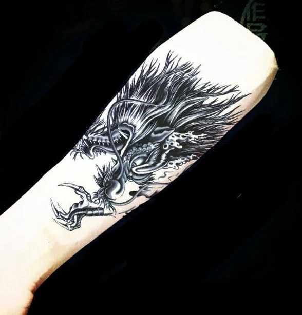 龙头纹身男女胸口持久防水手臂胸前逼真龙虎身体彩妆