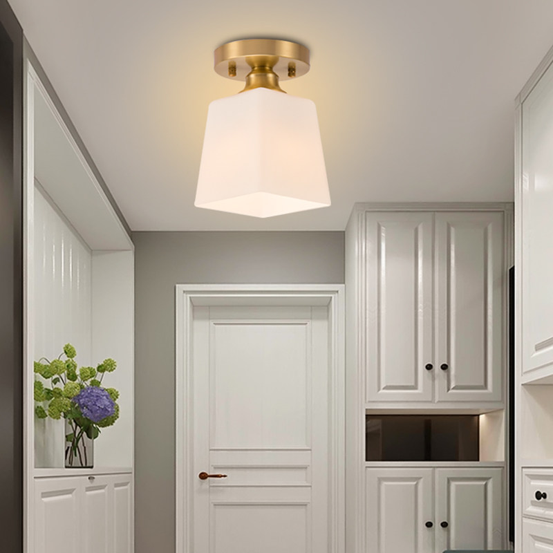 全铜过道灯走廊灯创意简约现代玄关网红爆款北欧式吊灯门厅吸顶灯