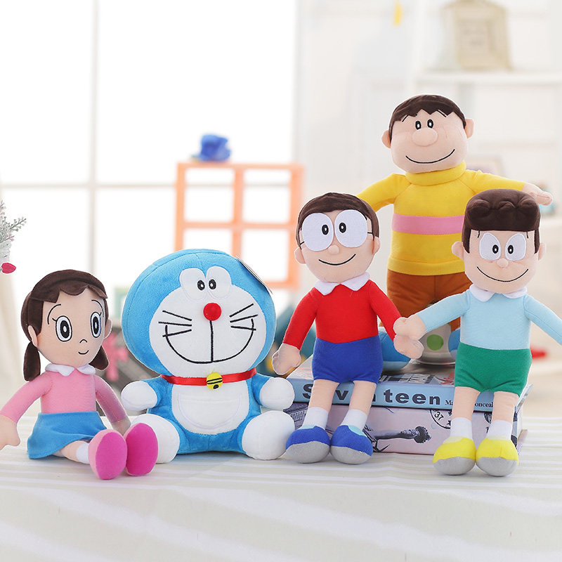 正版套装哆啦a梦公仔抱枕大雄静香玩偶布娃娃儿童生日礼物男女生